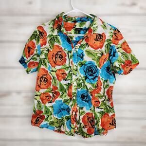 Talbot Button Down Floral Size Medium Casual Summer Lightweight